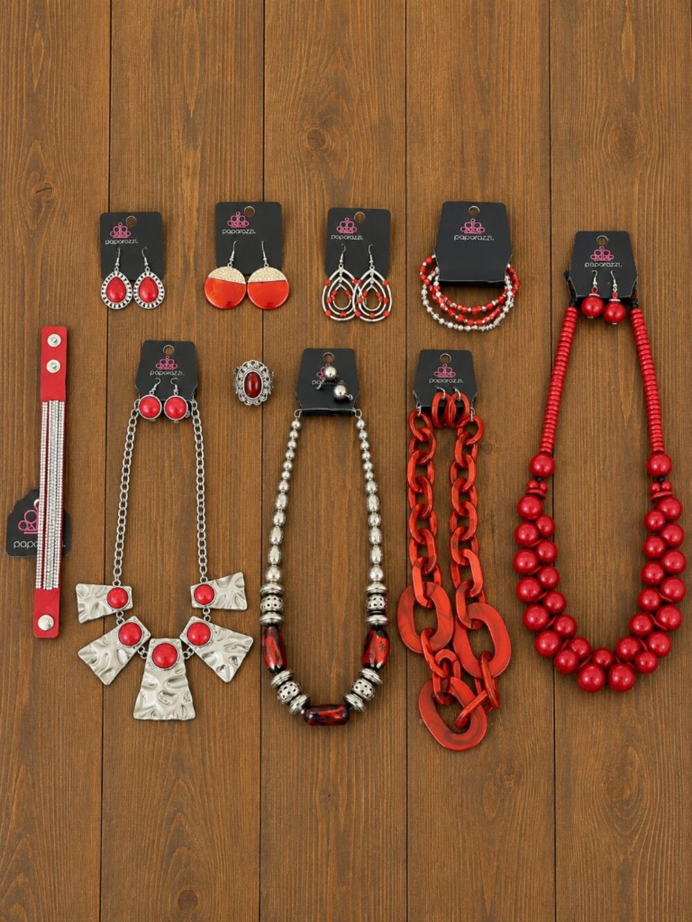 Paparazzi Jewelry Lot - 10 Piece Red Statement Necklace Bundle NWT